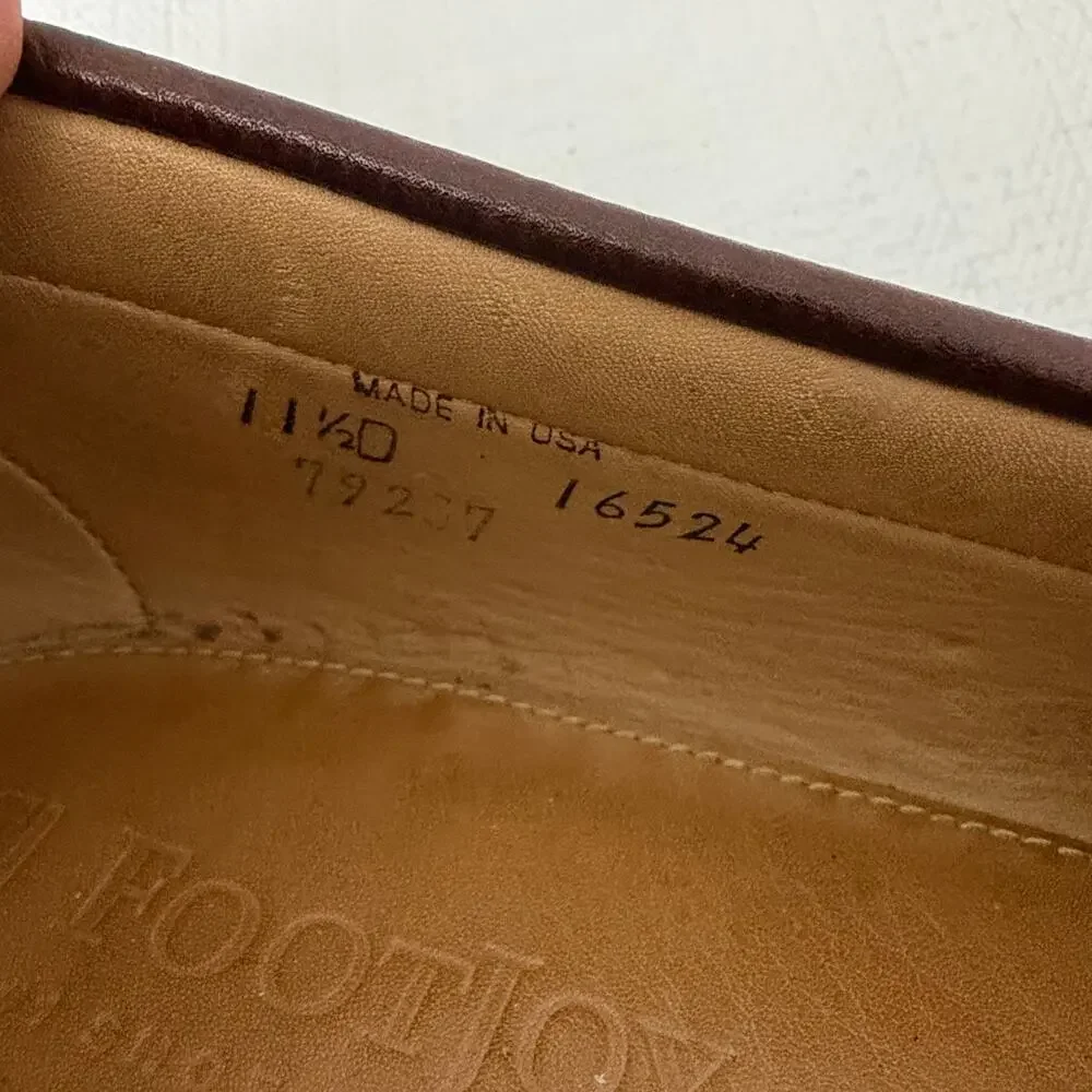 FootJoy Loafers Mens Size 11.5 D Brown Leather Vintage Tassel Dress Made In USA